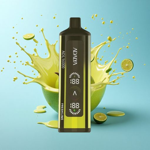 Adalya ADL 16000 PRO Puffs Свеж Лайм с Дигитален Екран и USB-C