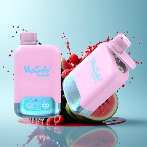 Vapsolo Twins 20000 Puffs Черен Леден Драконов Плод Ягода & Малина Диня 40 мл Двойна