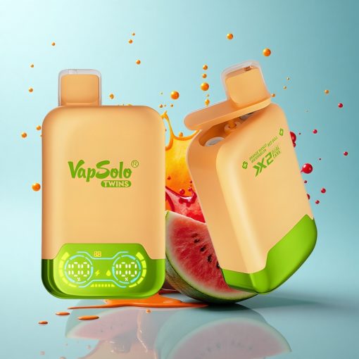 Vapsolo Twins 20000 Puffs Оранжево Мангово Диня & Червен Бик Тип-C 40 мл
