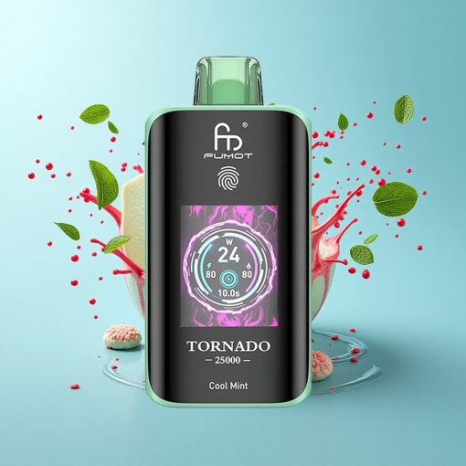 Fumot Tornado 25000 Puffs Хладен Ментол Екран Тип-C Батерия