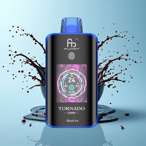 Fumot Tornado 25000 Puffs Черен Лед HD Екран 20мл Батерия 700mAh