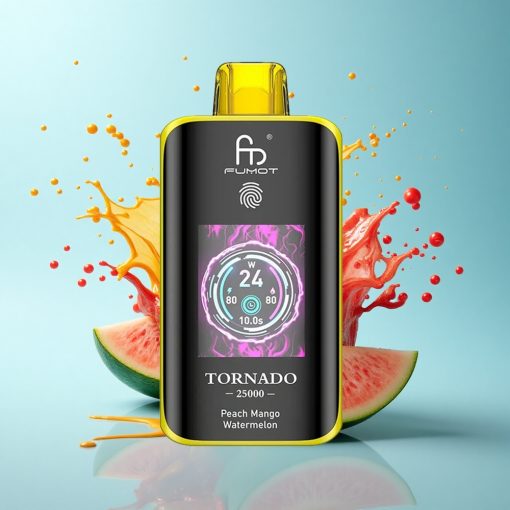 Fumot Tornado 25000 Puffs Праскова Манго Диня HD Екран 700mAh