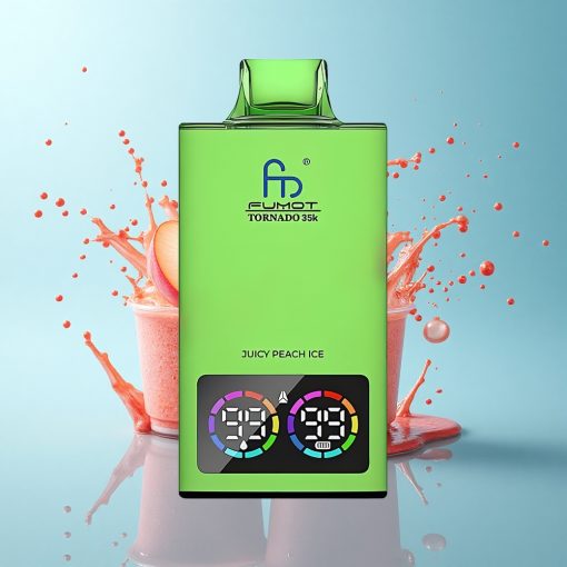 Fumot Tornado 35000 Puffs Сочени Праскови Лед с Двойна Мрежа и RGB Светлини