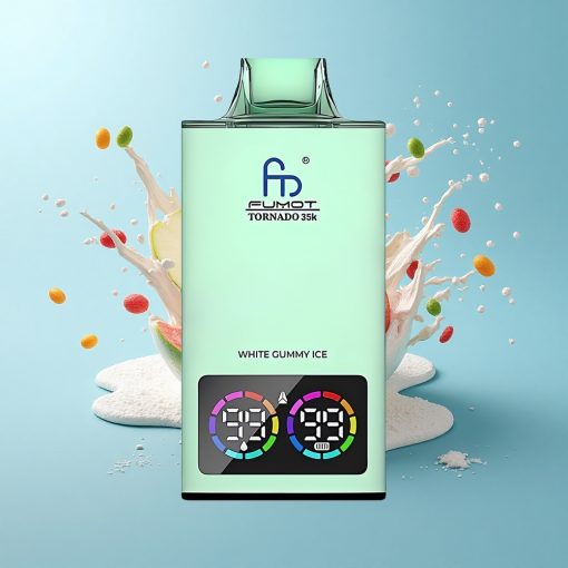 Fumot Tornado 35000 Puffs Бял Гъми Лед с Двойна Мрежа и RGB Осветление