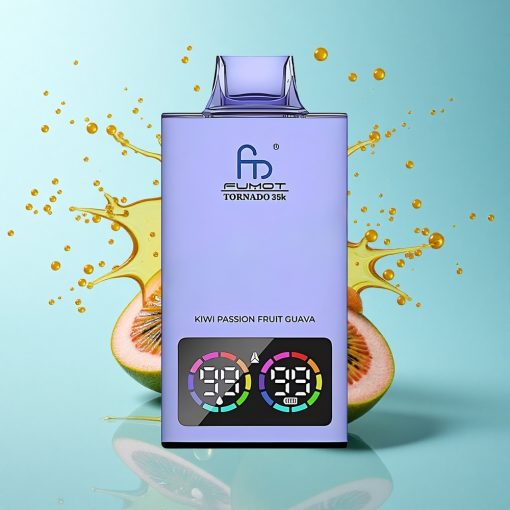 Fumot Tornado 35000 Puffs Киви Пасион Фрукт Гуава Двойна Мрежа RGB Зарядно USB-C