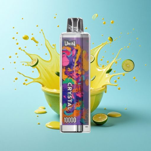 Uwin Crystal 10000 Puffs Лимон Лайм RGB с Type-C бързо зареждане и 0.8 Ohm мрежеста намотка