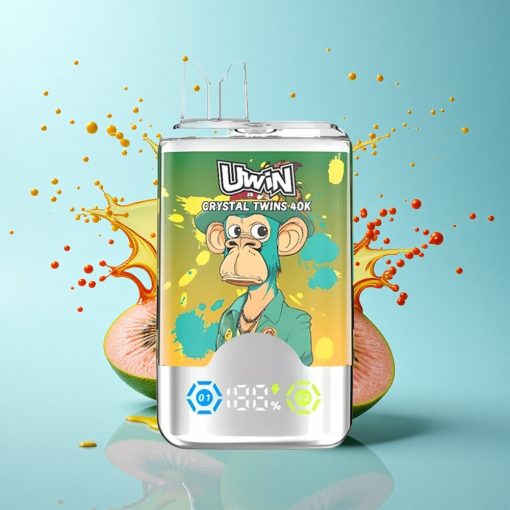 Uwin Crystal Twins 40000 Puffs Киви Пасъон Фрут Гуава Две Ябълки Двойни Аромати 32мл 850mAh