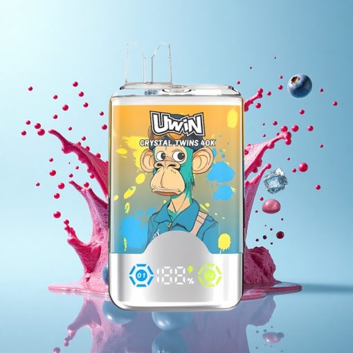 Uwin Crystal Twins 40000 Puffs Боровинкова Малинова Черешова Лед 32ml 2 Вкуса 850mAh