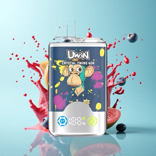 Uwin Crystal Twins 40000 Puffs Киви Пасъон Фрут Гуава Боровинка Малина с Двойна Вкусова Система и 32ml Капацитет