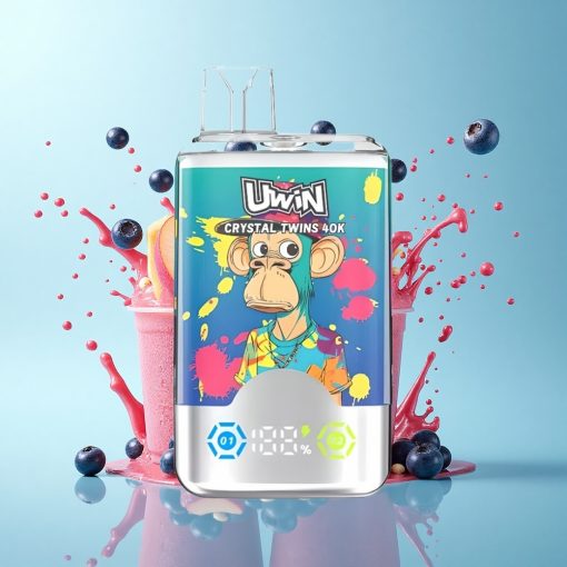 Uwin Crystal Twins 40000 Puffs Летен праскова лед с две вкуса и 32ml мрежов коил