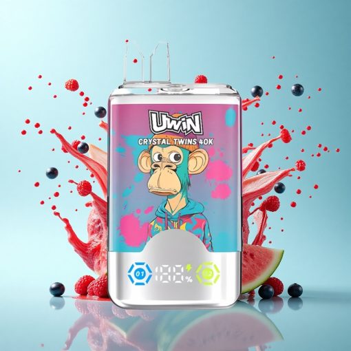 Uwin Crystal Twins 40000 Puffs Диня Ледени Смесени Ягоди с Двойни Вкусове и 32ml