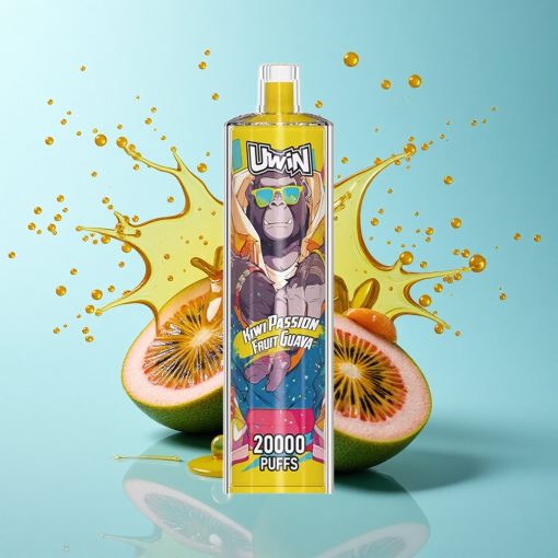 Uwin Shisha Hookah Crystal 20000 Puffs Киви Пъше Фрукт Гуава Без Никотин 22 мл Мрежеста Намотка